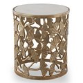 Grandoldgarden 16 x 14 x 14 in. Ginkgo Leaf Stool, Aluminum & Marble GR2486894